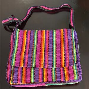 Colorful Striped Shoulder computer Bag